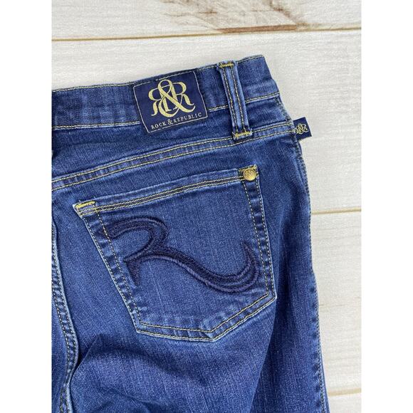 Rock & Republic Kasandra Bootcut Jeans Womens 10 Blue Mid Rise Stretch Denim - Picture 9 of 13
